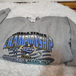 Vintage Baseball Sweatshirt Yankees Marlins 2003 Size M